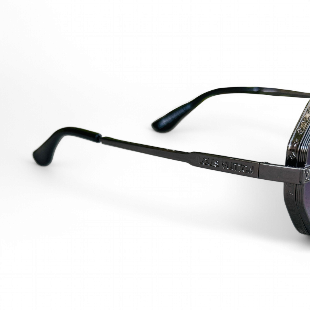 Louis Vuitton – 1938 – 57 – Black Gradient– Metal – Sunglasses – Ladies