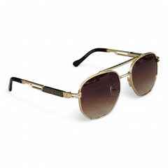 Louis Vuitton – 9092 – 55 – Golden – Metal - Sunglasses – Unisex