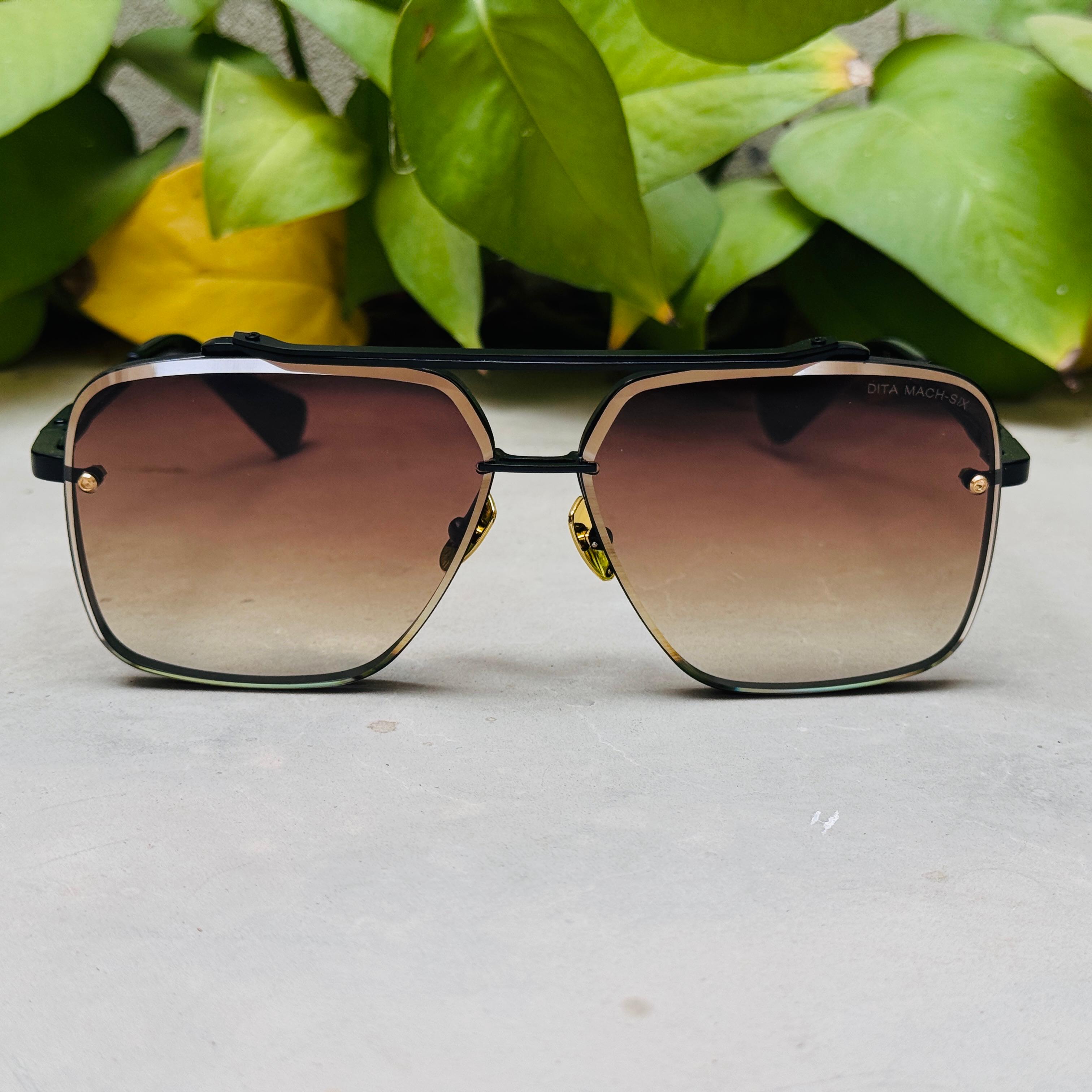 Dita – Mach 6 - 64 –  Black Brown - Metal - Sunglasses – Unisex - Premium