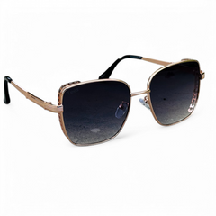 Tees – 2058 – 54 – Rose Gold Black – Metal – Sunglasses – Ladies
