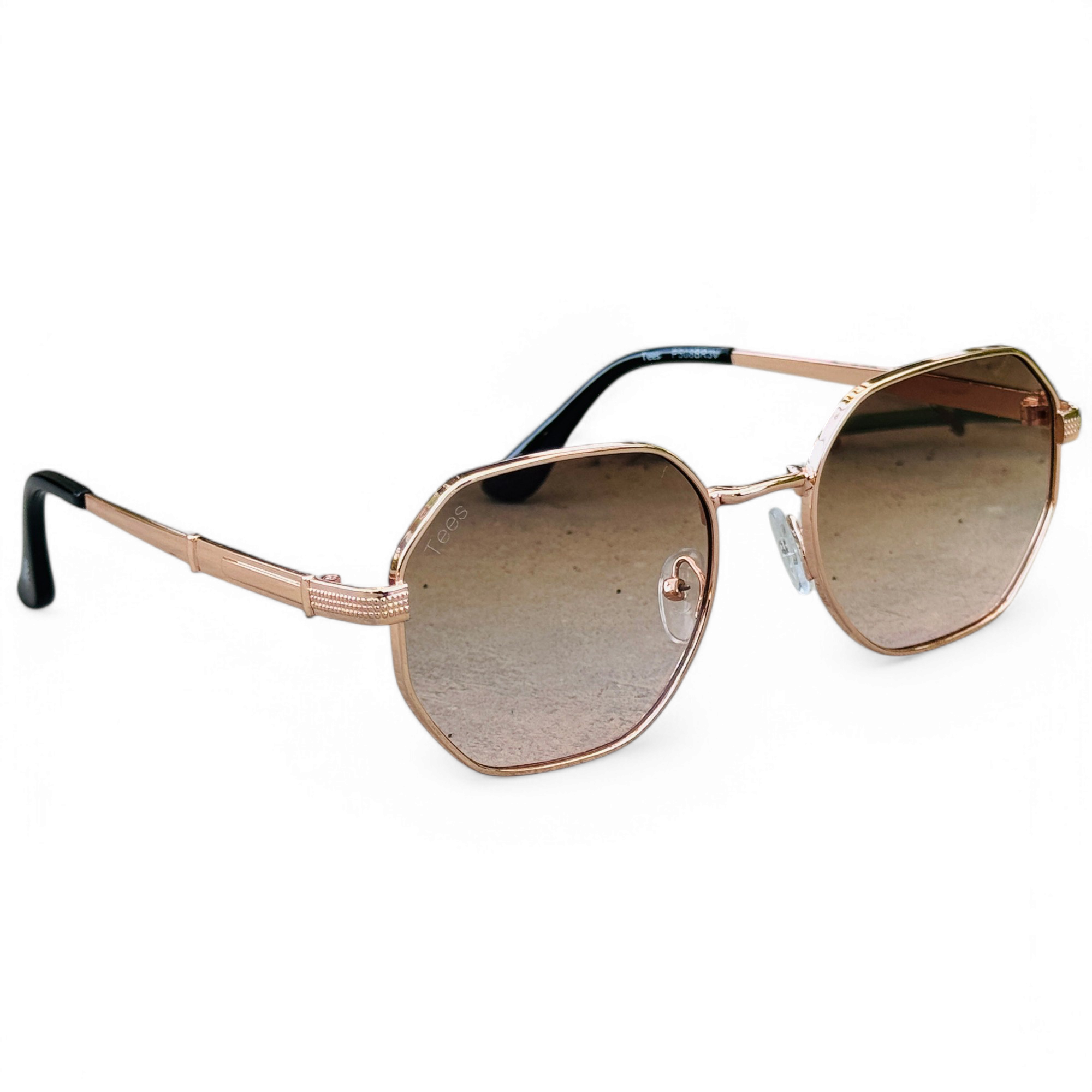 Tees – 2058 – 54 – Rose Gold – Metal – Sunglasses – Ladies